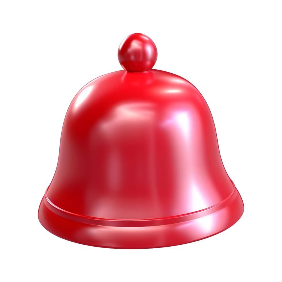 AI generated 3D Rendering of a Red Bell on Transparent Background - Ai Generated png