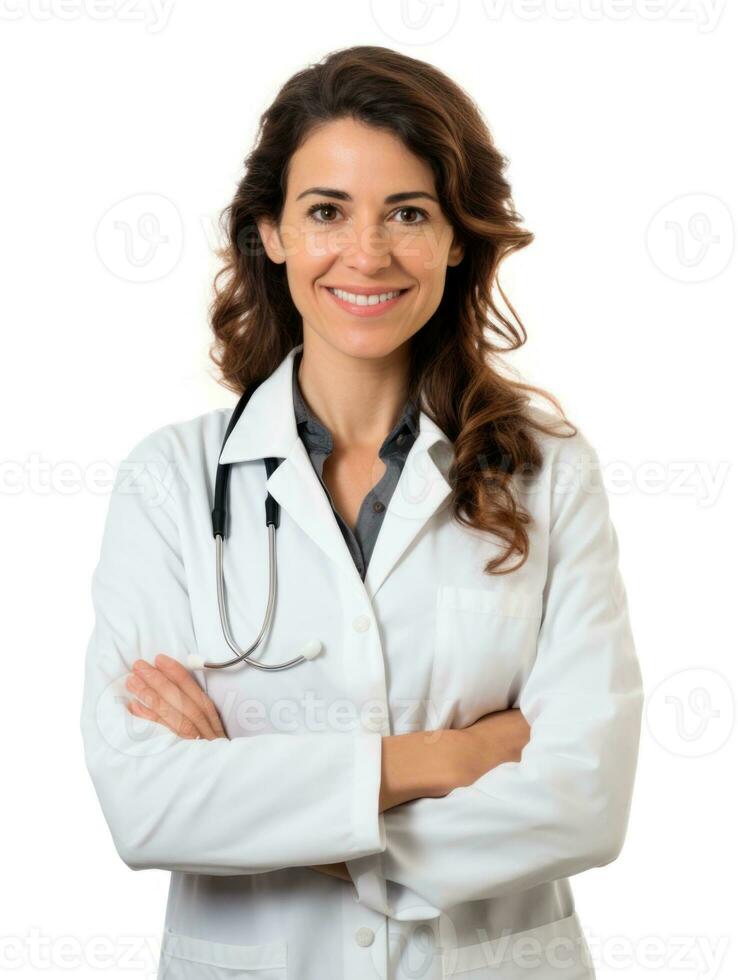 AI generated Professional pharmacist in white background photo