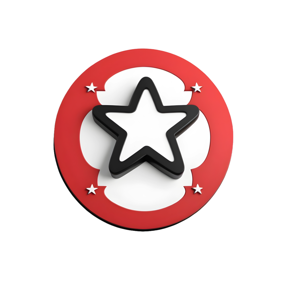 AI generated 3d render of a red star on isolated transparent background png, generated with AI png