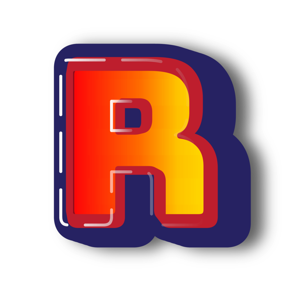 3D R Alphabet Letter Effect png