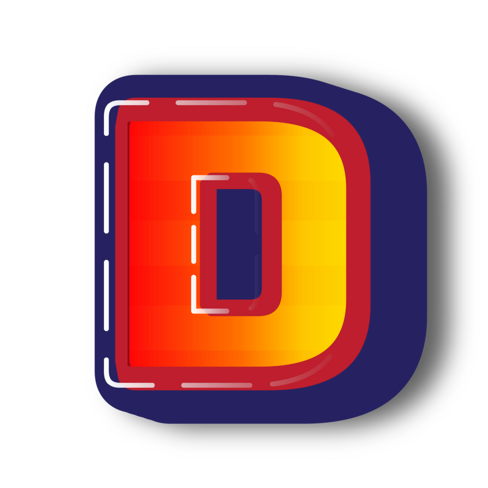3D D Alphabet Letter Effect png