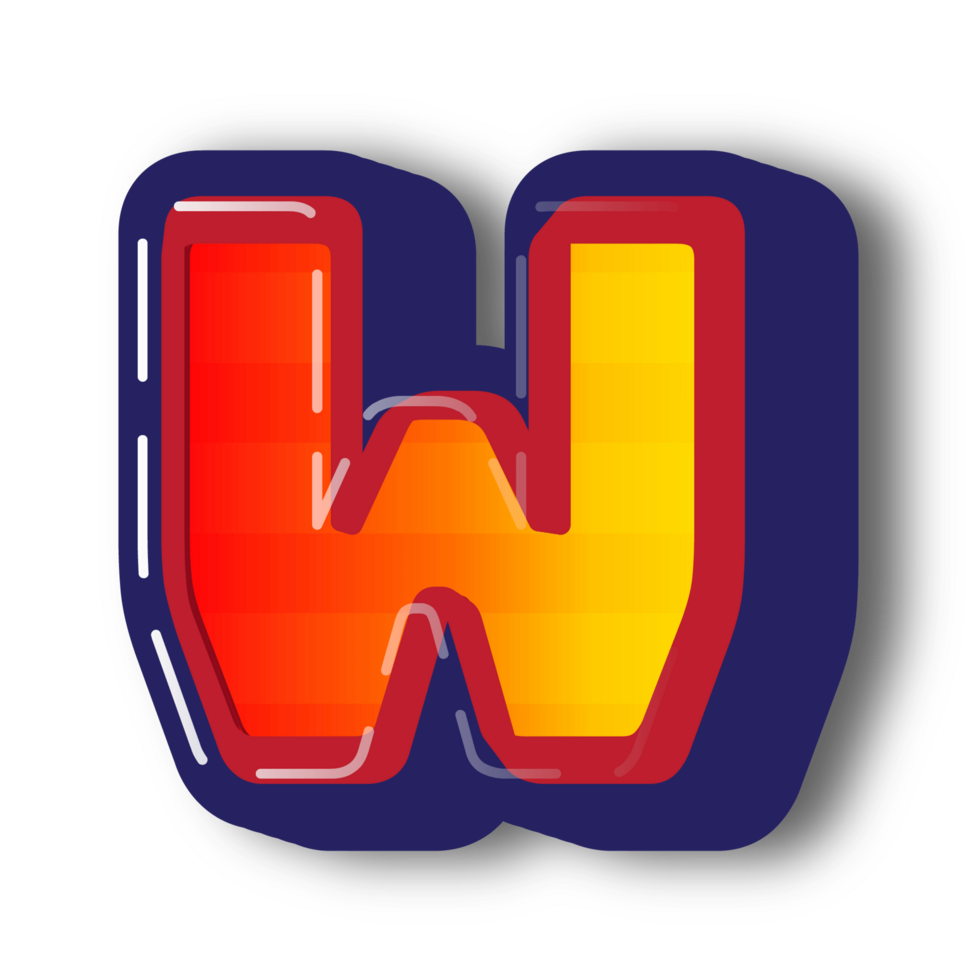 3d w alfabeto letra efecto 35641761 PNG