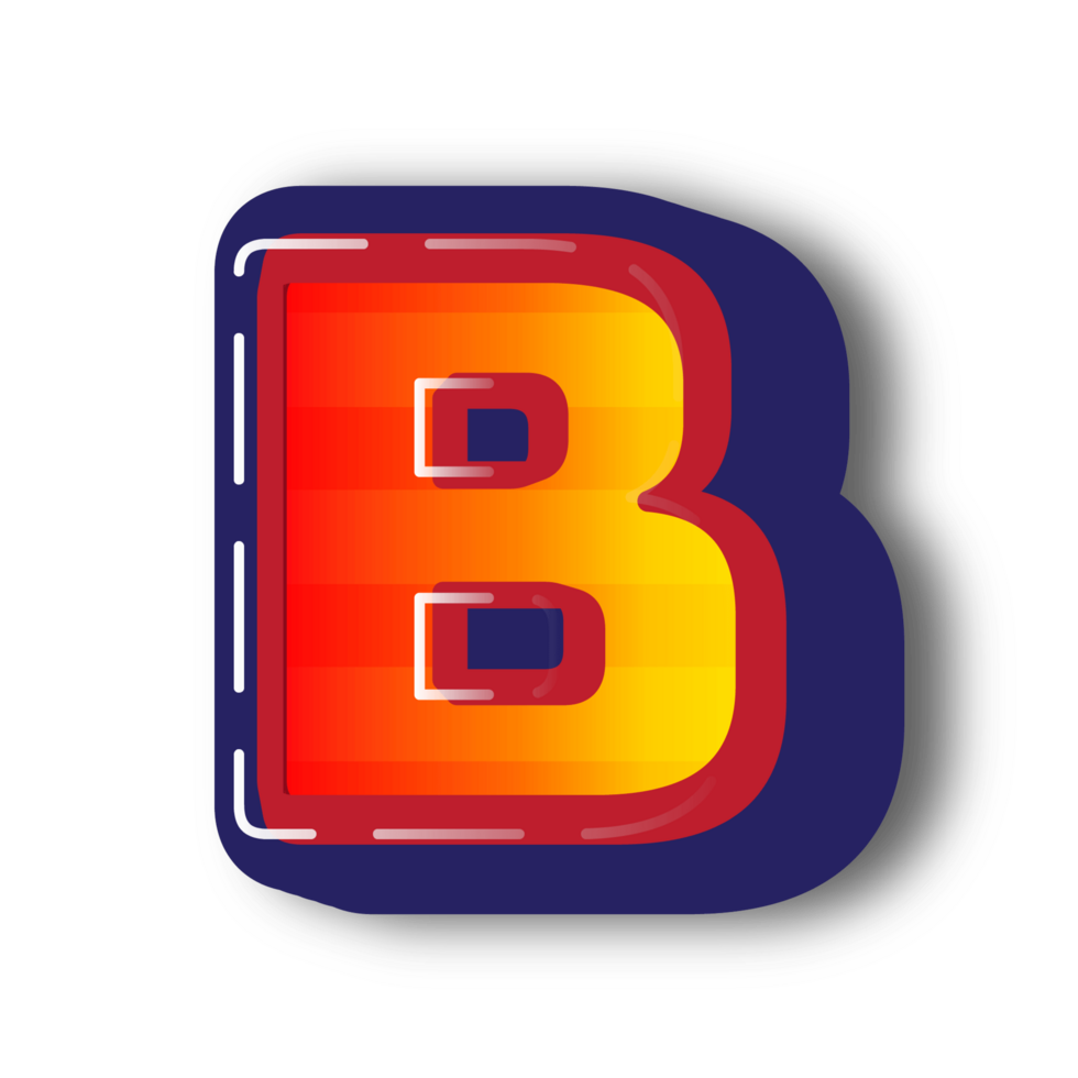 3D B Alphabet Letter Effect png