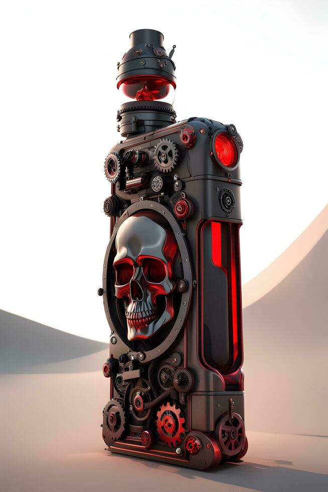 AI generated Vape Skull Steampunk style Illustration photo