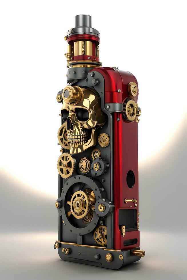 ai generado vape cráneo Steampunk estilo ilustración foto