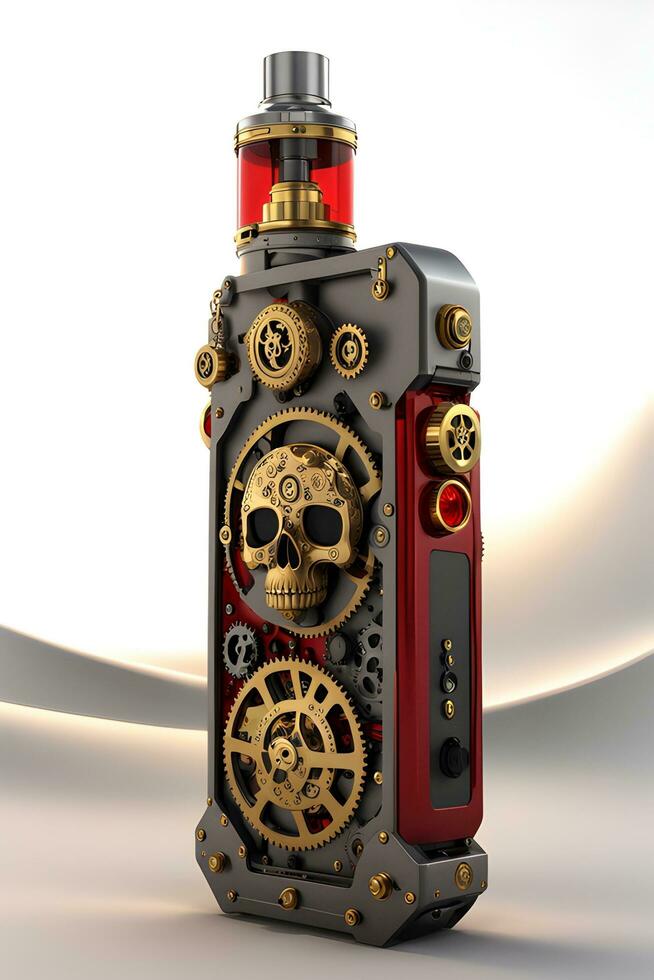 ai generado vape cráneo Steampunk estilo ilustración foto