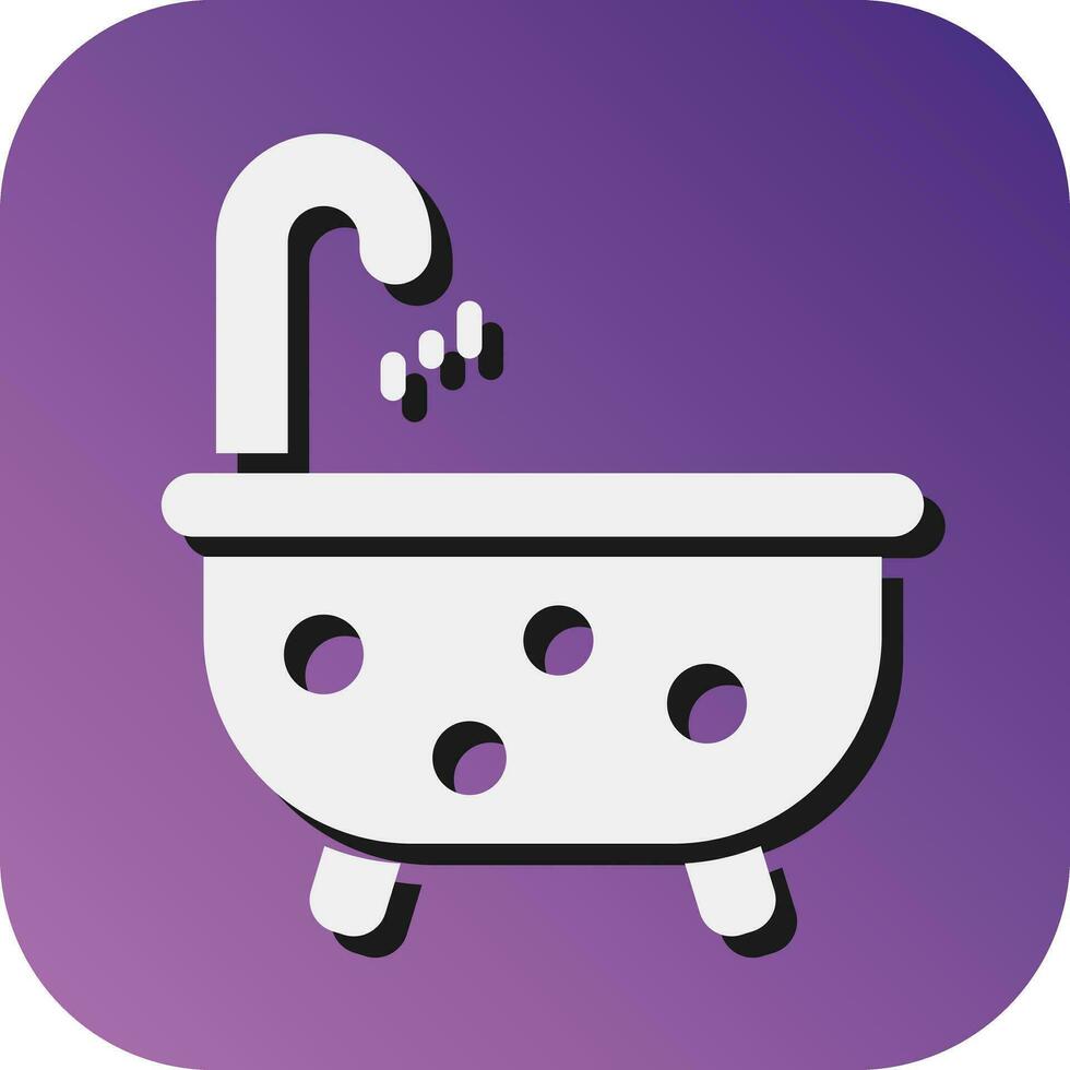 Bathtub Vector Glyph Gradient Background Icon For Personal And Commercial Use.