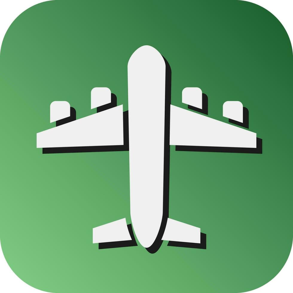 Airplane Vector Glyph Gradient Background Icon For Personal And Commercial Use.