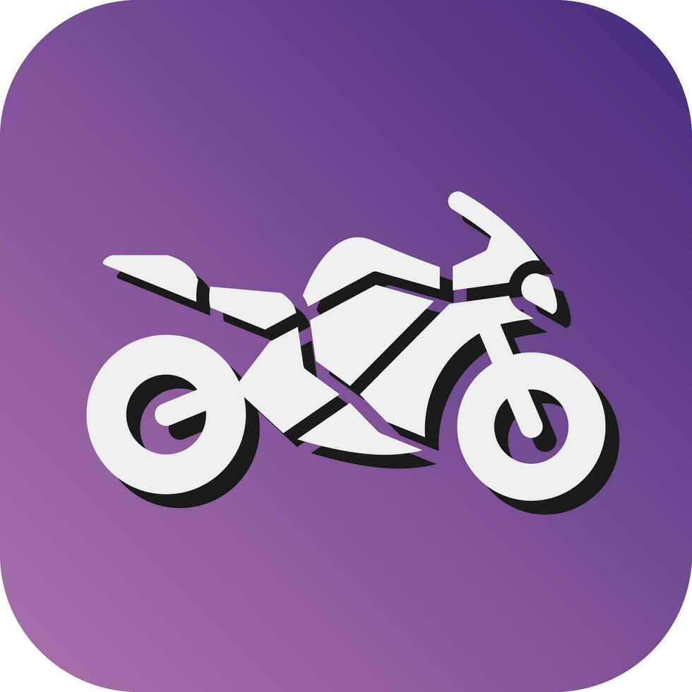 Motorcycle Vector Glyph Gradient Background Icon For Personal And Commercial Use.