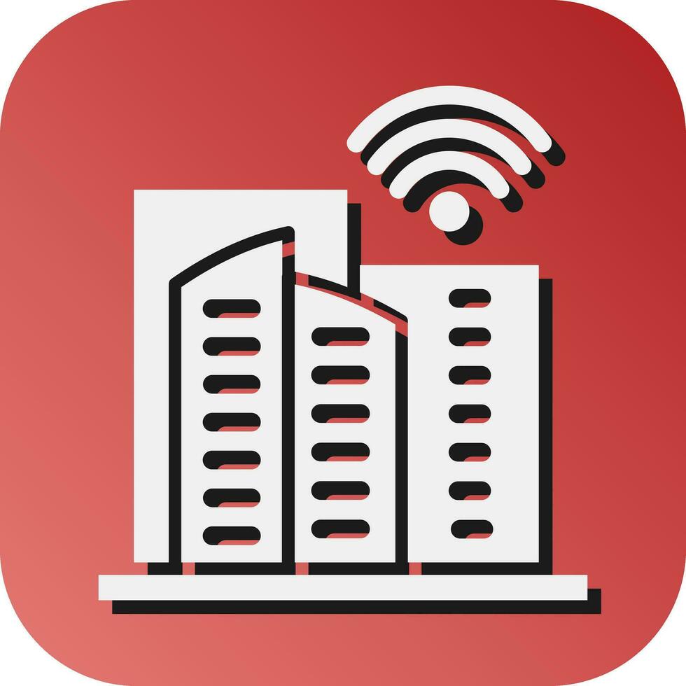 Smart City Vector Glyph Gradient Background Icon For Personal And Commercial Use.