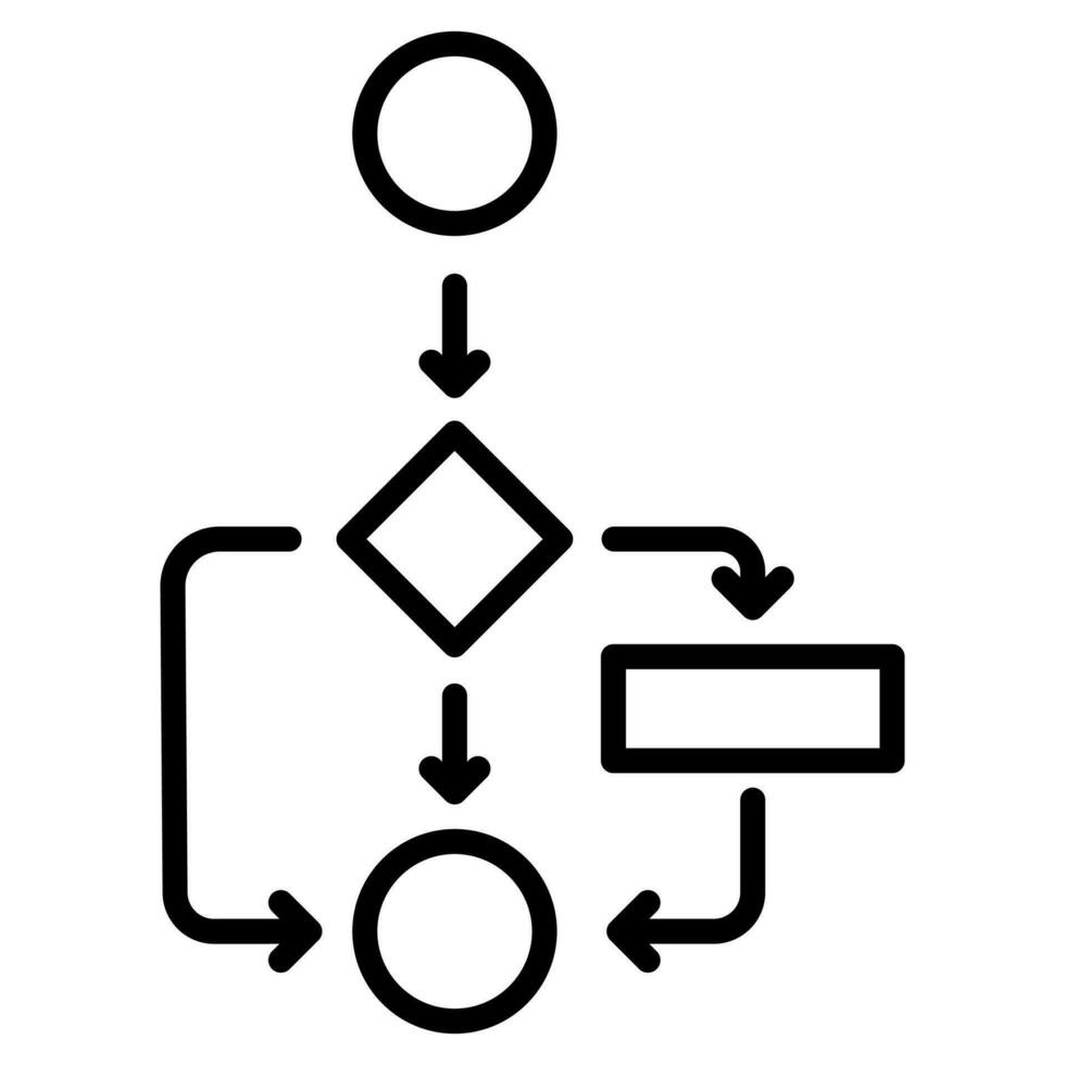 Process Mapping Icon line vector illustration