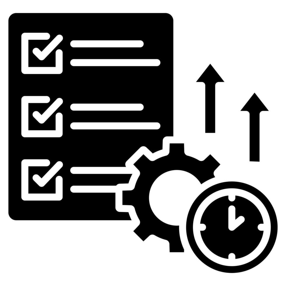productividad planificación icono línea vector ilustración
