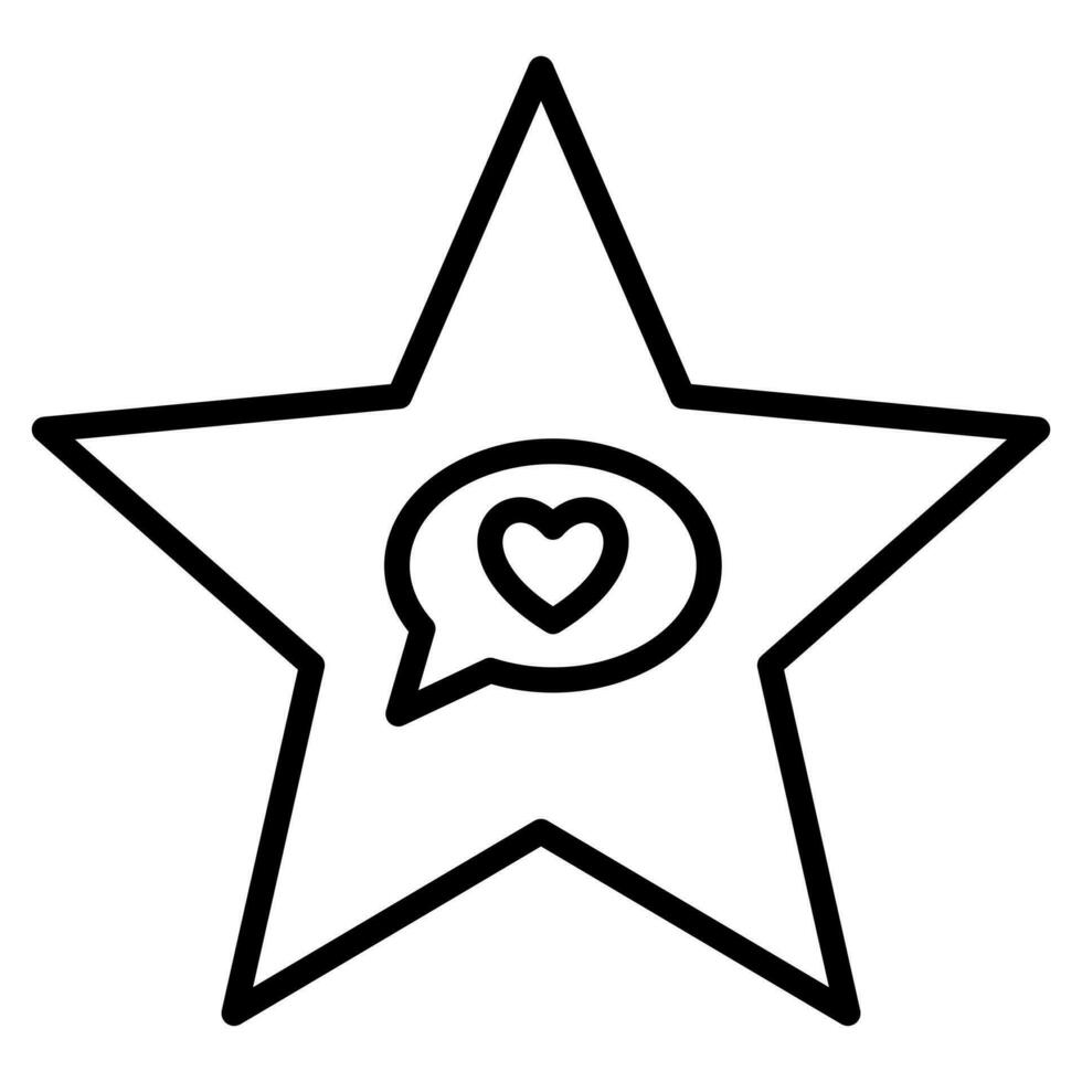 Social Media Star Icon line vector illustration