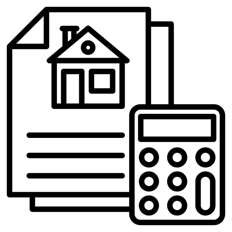 Real Estate Finance Icon line vector illustration