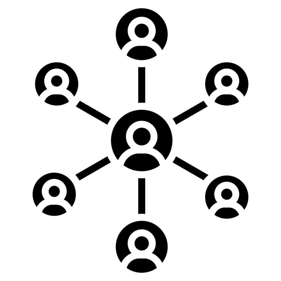 Team Coordination Icon line vector illustration