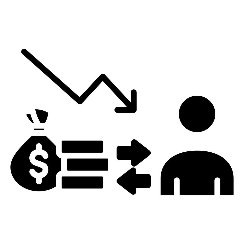 recesión respuesta icono línea vector ilustración
