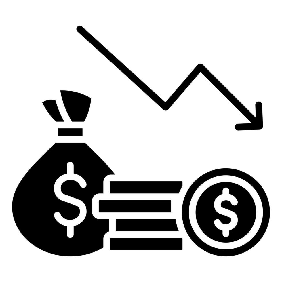 Economic Contraction Icon line vector illustration