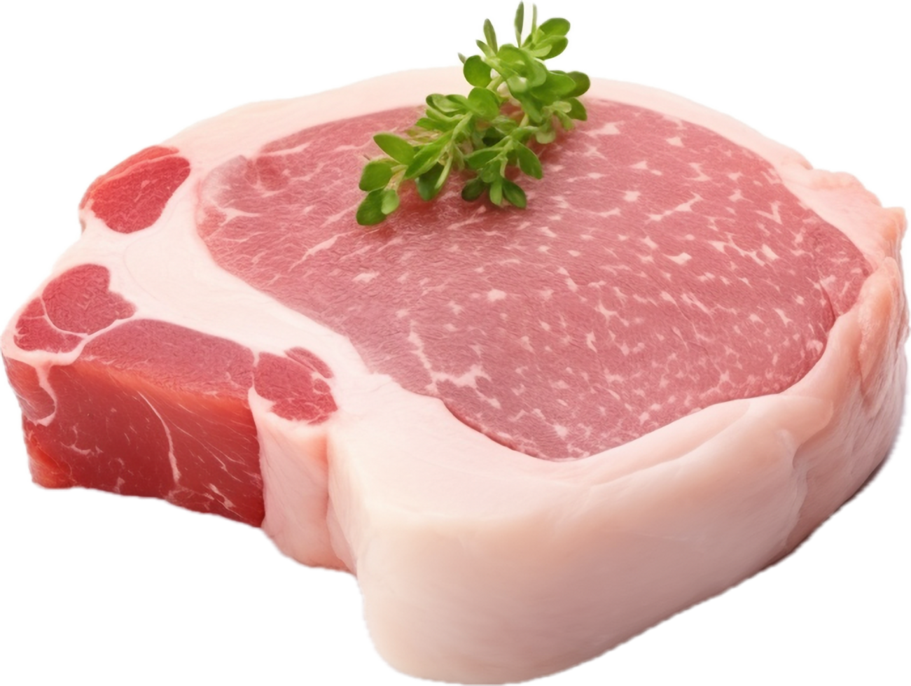 AI generated raw pork chop png