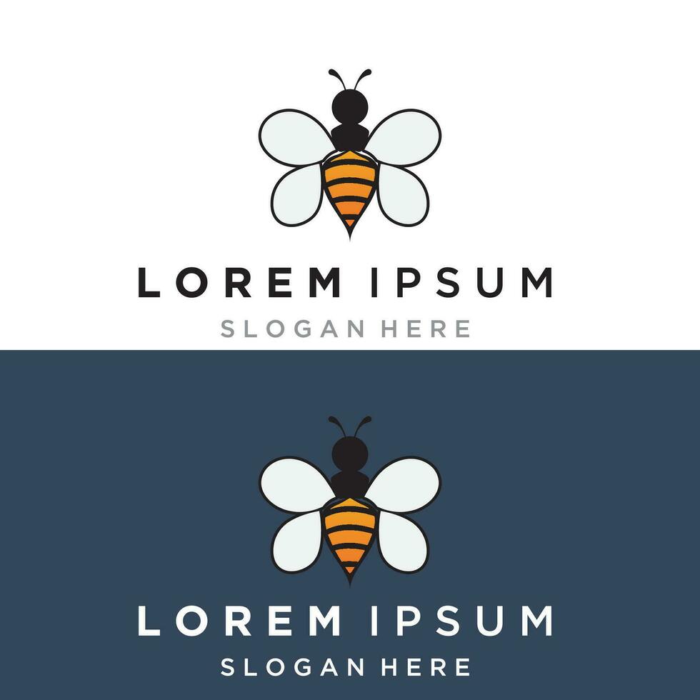 miel de abeja con diseño de ilustración de vector de logotipo moderno de panal