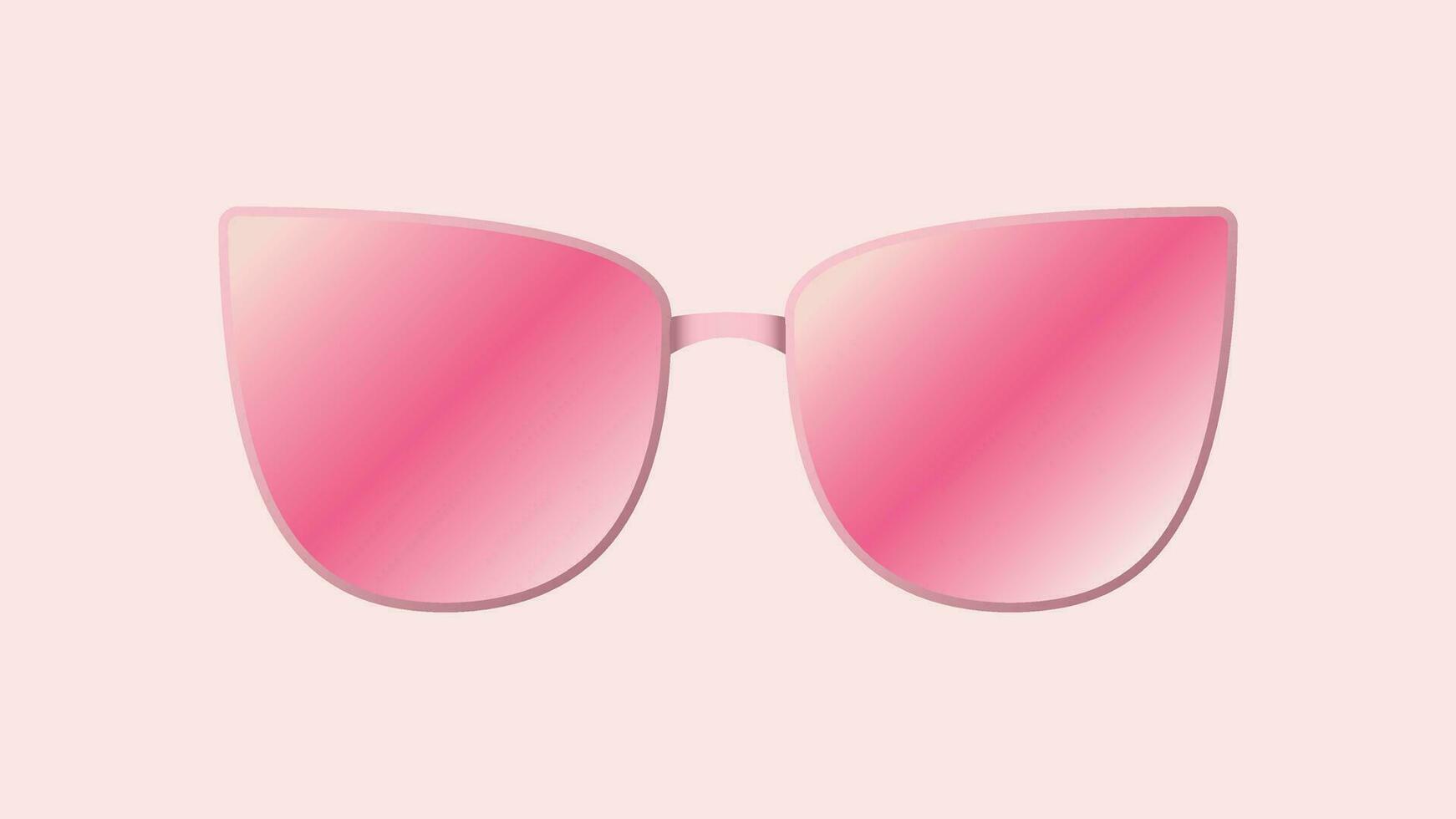 realista rosado lentes pegatina vector