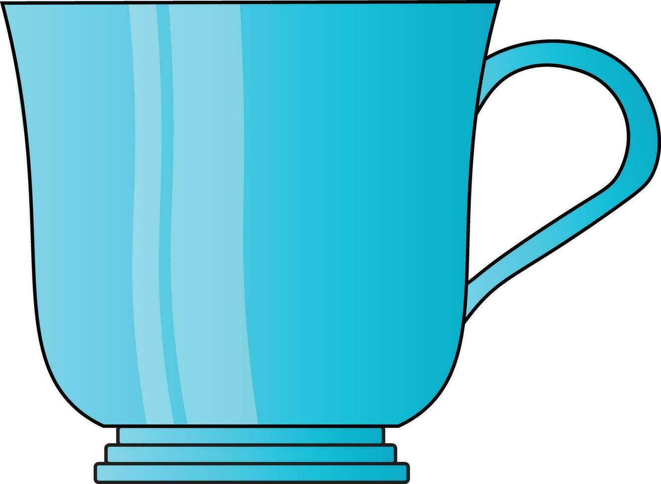 un hermosa azul café taza vector