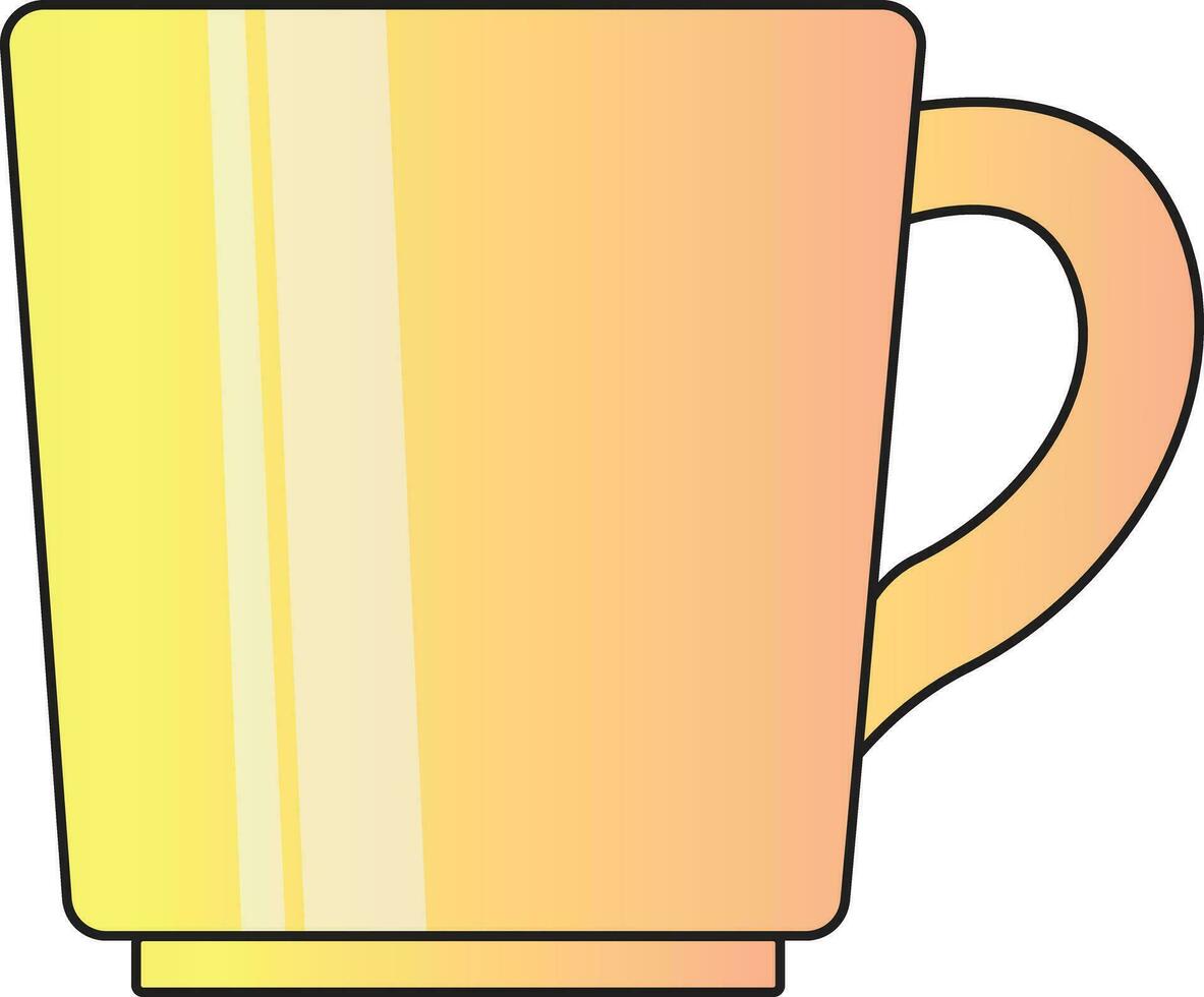 un hermosa aislado amarillo taza vector