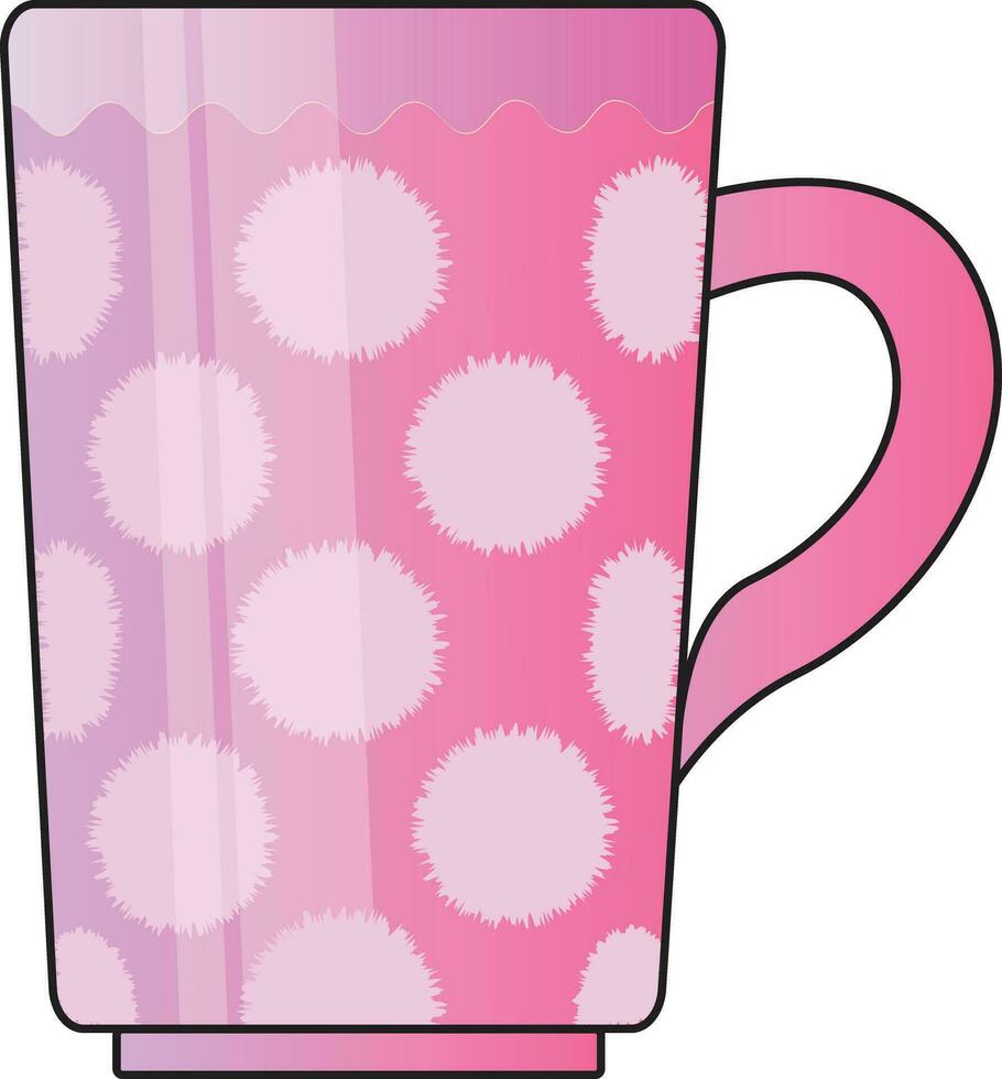 un encantador rosado taza vector
