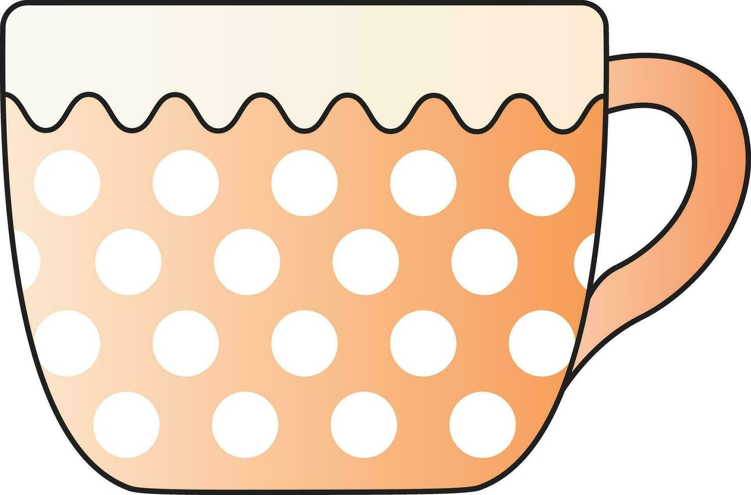 un encantador naranja taza blanco puntos vector