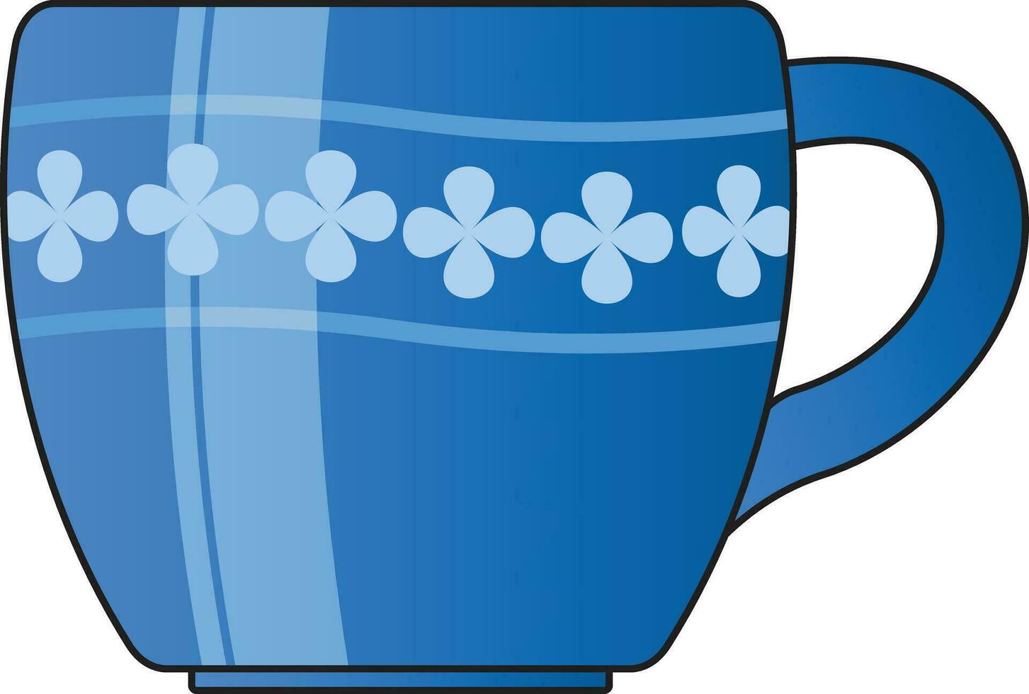 A blue cup vector