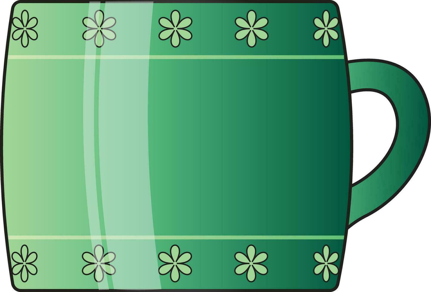 un hermosa verde taza vector