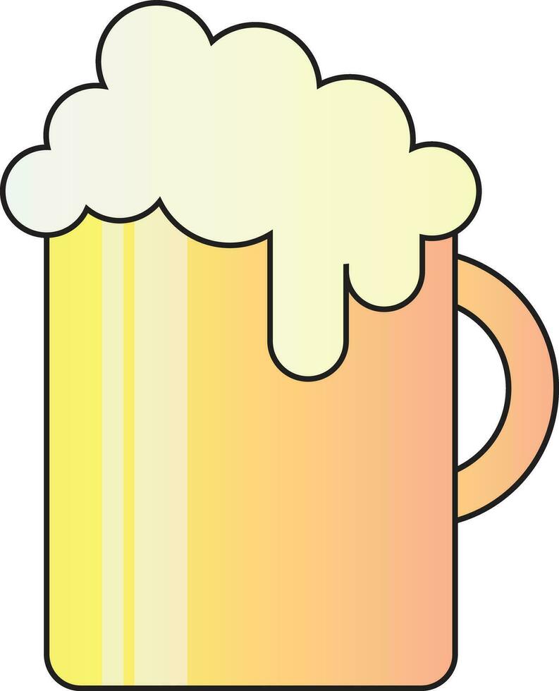 A yellow cup beer vector