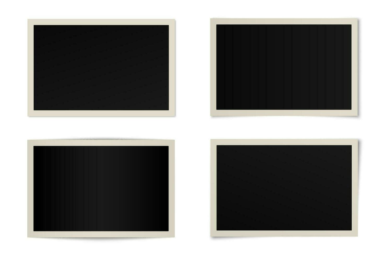 Vector set of curved photo frames