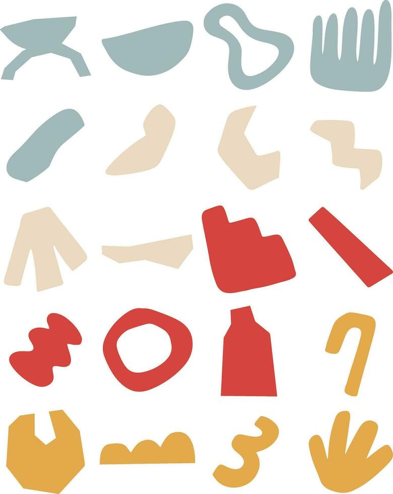 Modern Hand-Drawn Abstract Shape Illustration Set vector