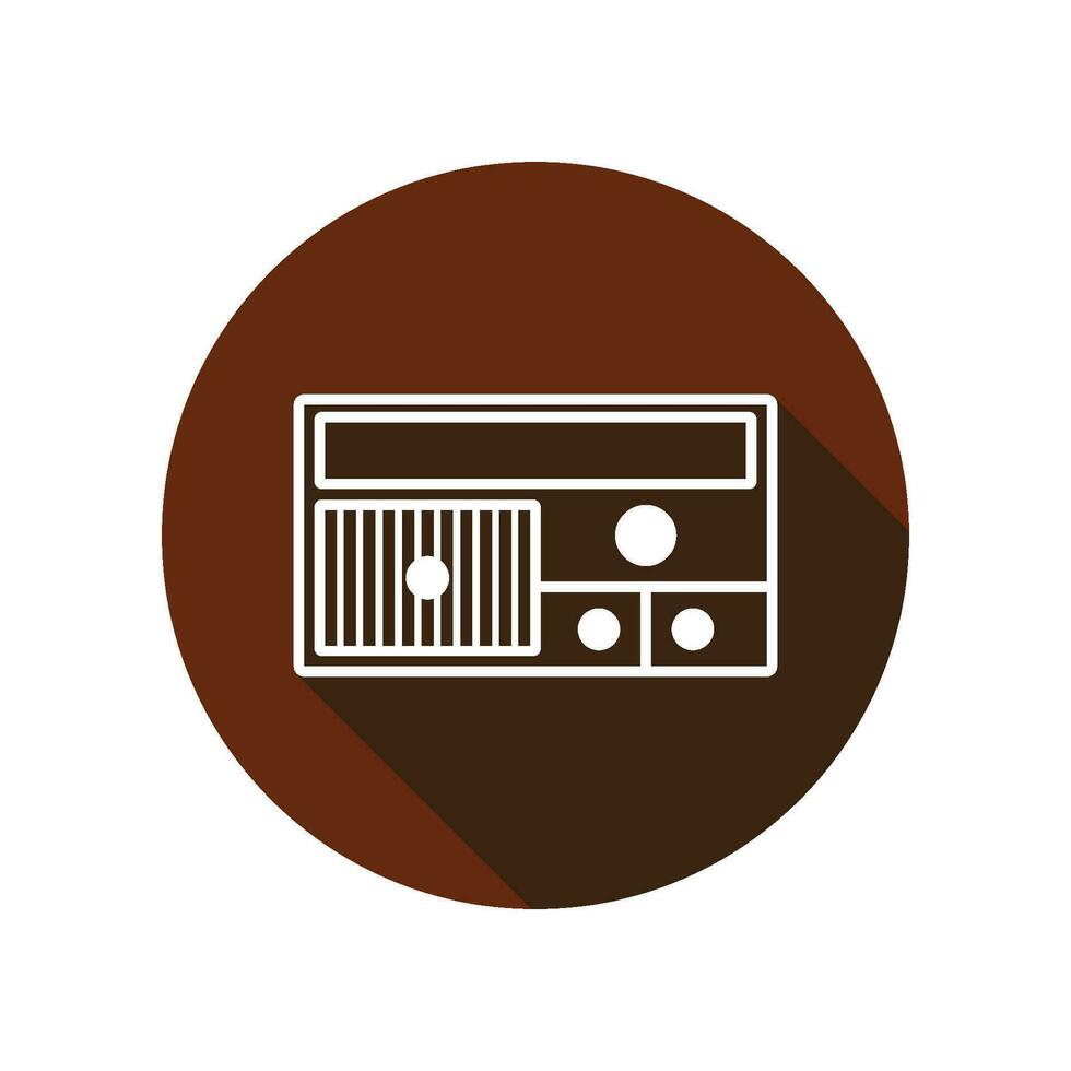 old school radio icon vector
