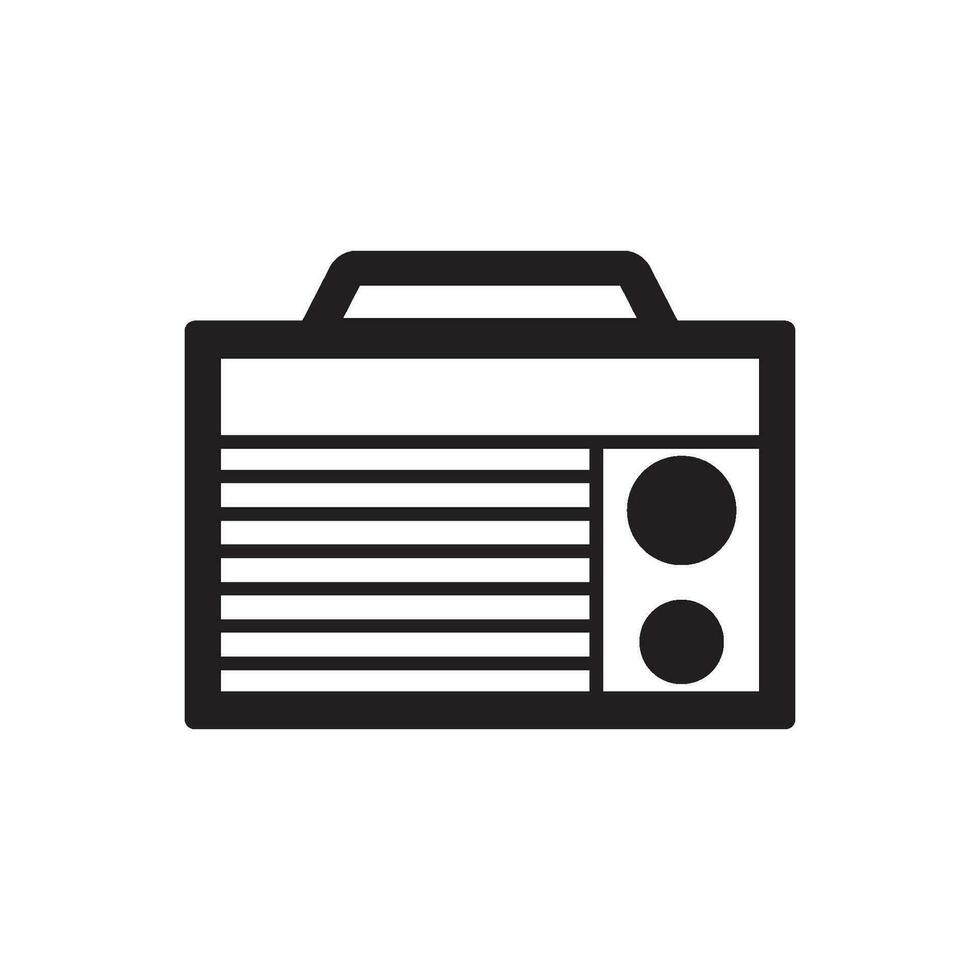 old school radio icon vector