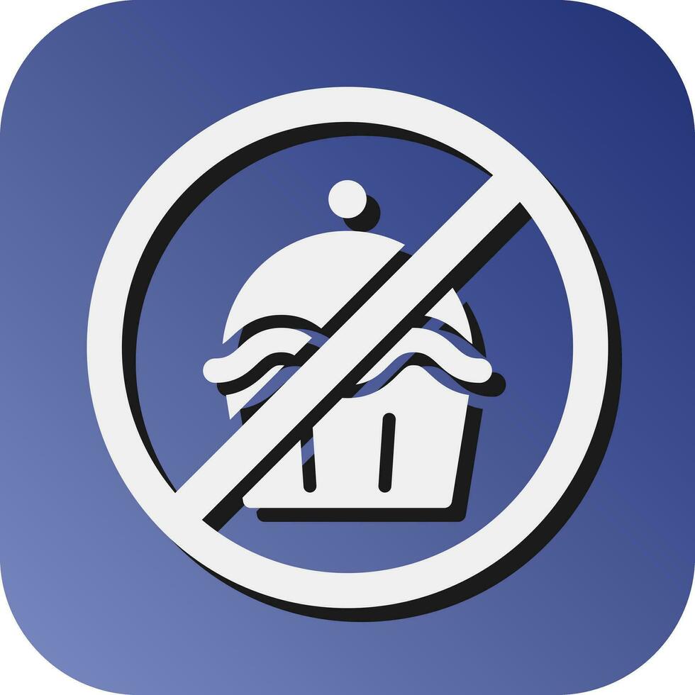 No Sweets Vector Glyph Gradient Background Icon For Personal And Commercial Use.