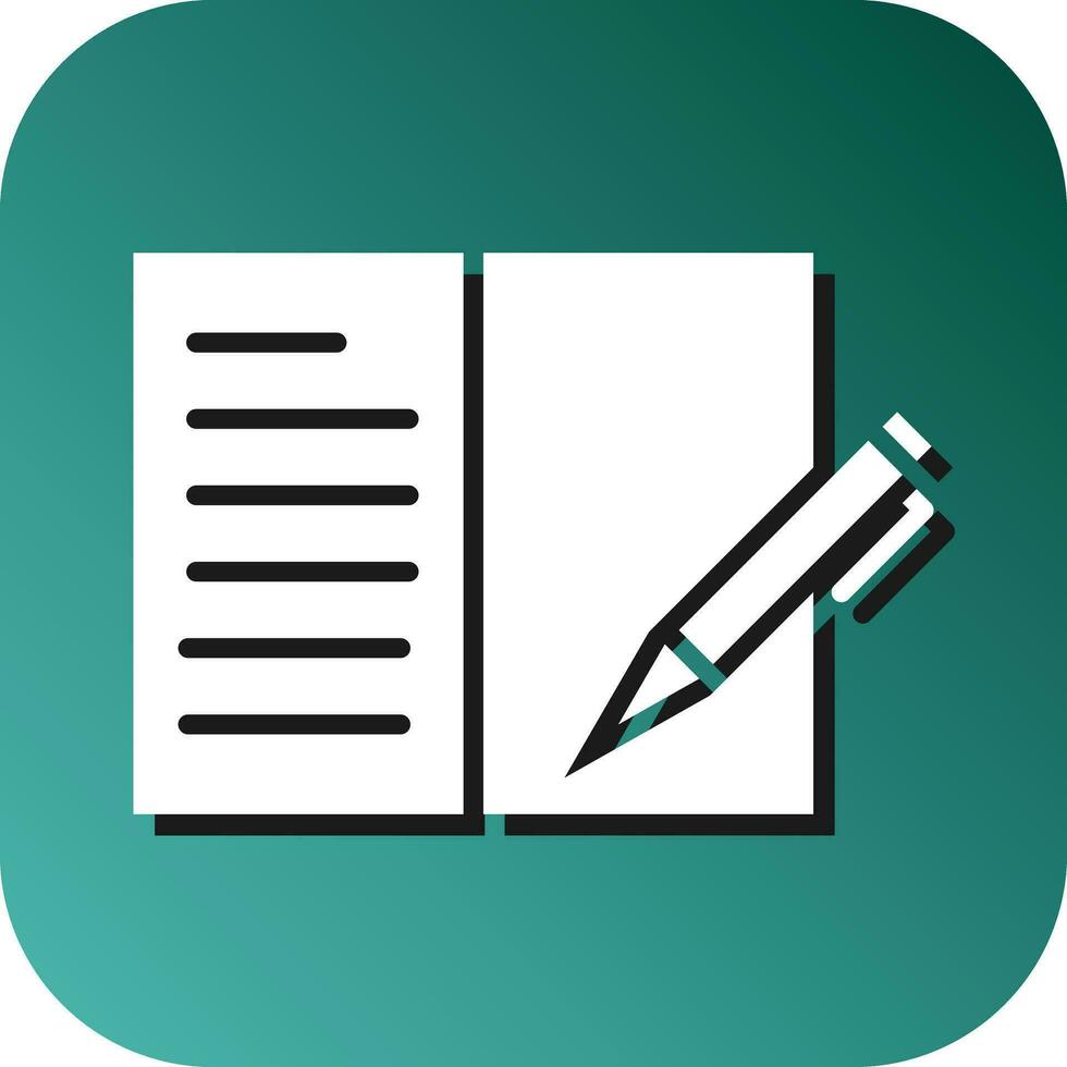 Diary Vector Glyph Gradient Background Icon For Personal And Commercial Use.