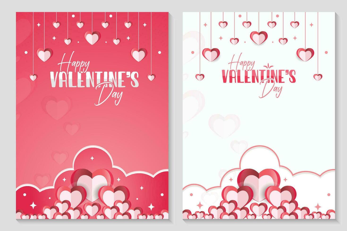 Valentine's day vertical poster template vector