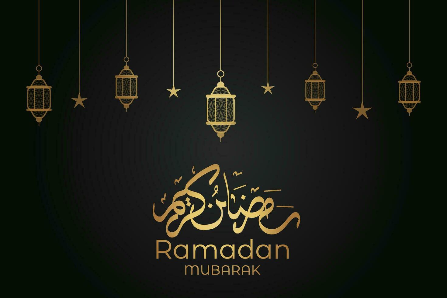 Ramadhan and Eid Mubarak background, moon stars decorative elements vector