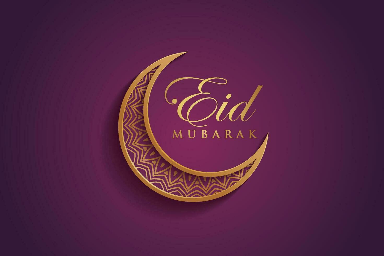 Ramadhan and Eid Mubarak background, moon stars decorative elements vector