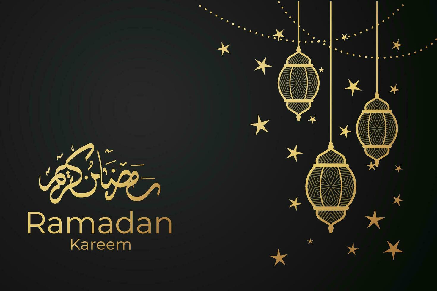 Ramadhan and Eid Mubarak background, moon stars decorative elements vector