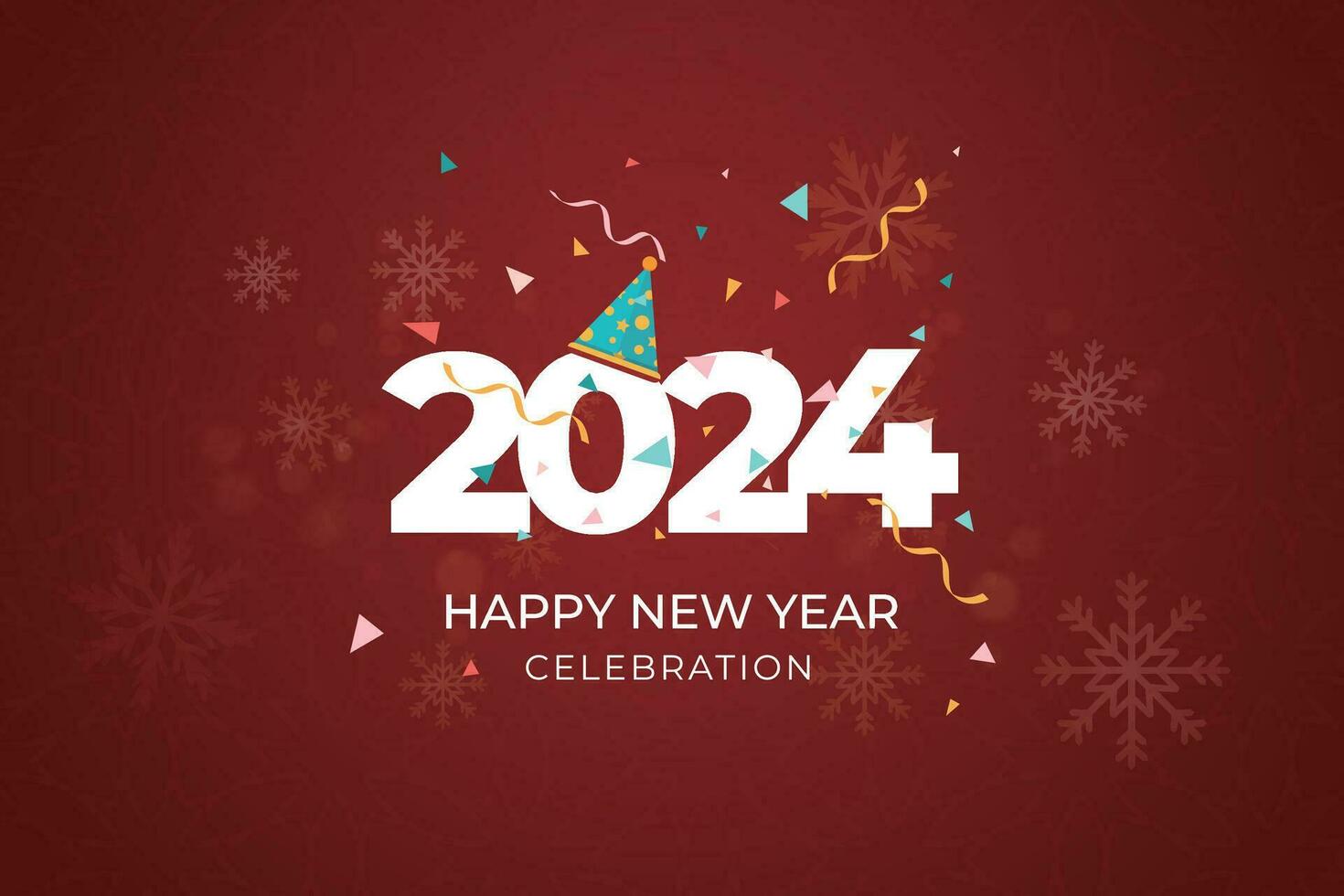 Celebrating 2024 Happy New Year Background vector