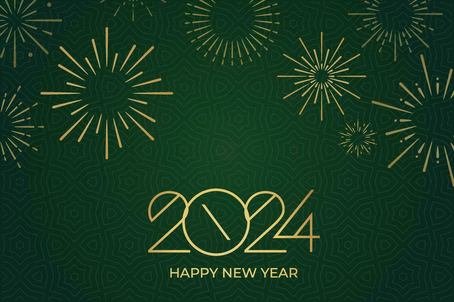 2024 nuevo año antecedentes fuegos artificiales vector