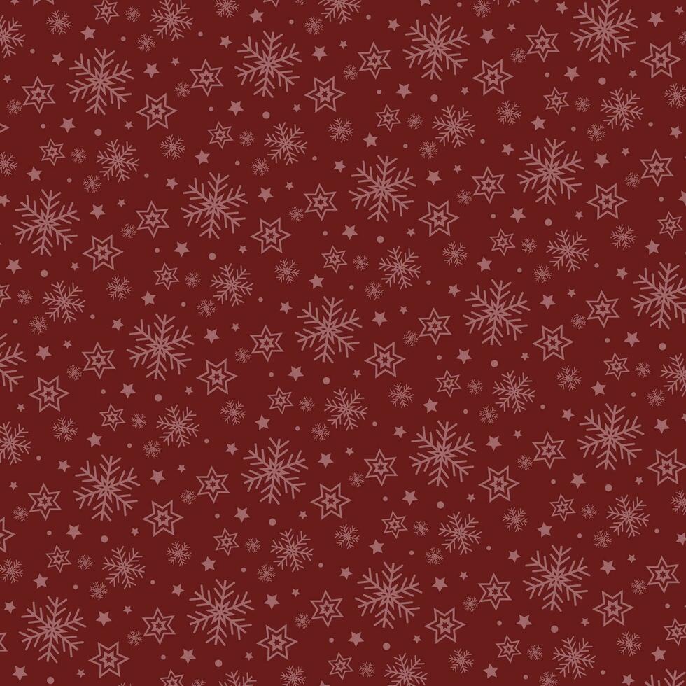 a red and white snowflakes pattern on a dark background vector