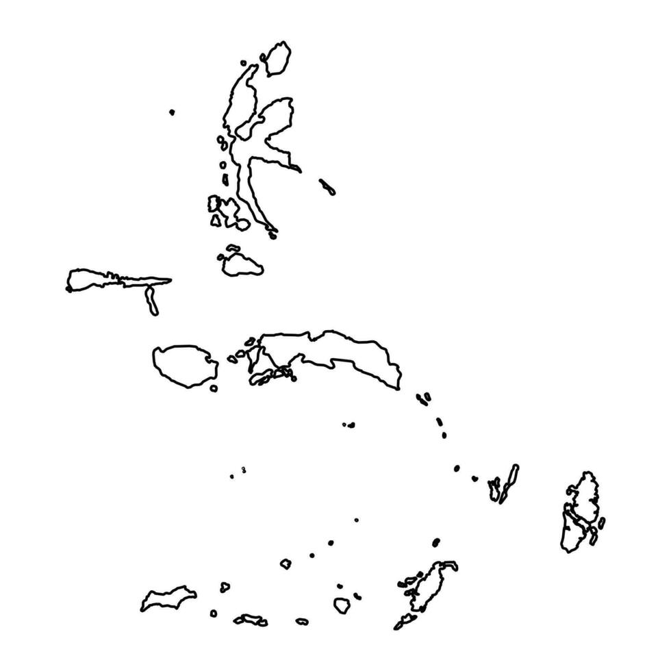 Maluku Islands map, region of Indonesia. Vector illustration.