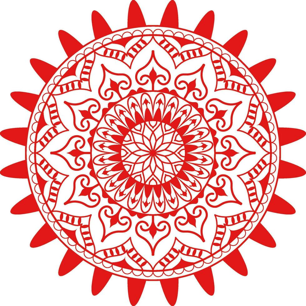 rojo color lujo circulo mandala modelo diseño. vector