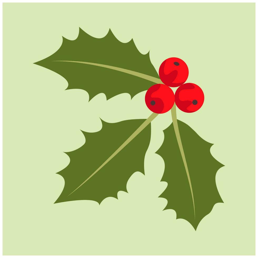 christmas holly icon design vector template