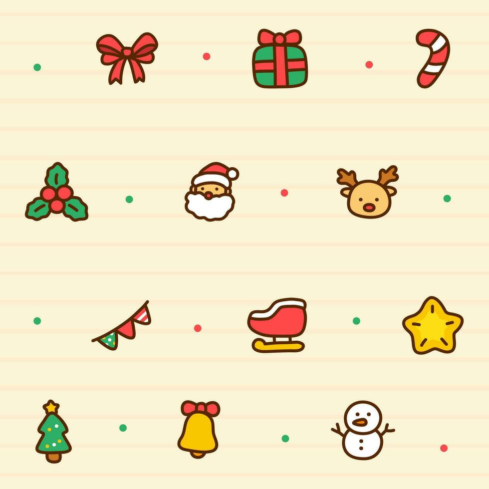 Doodle Cute Little Christmas Pattern No.3 vector