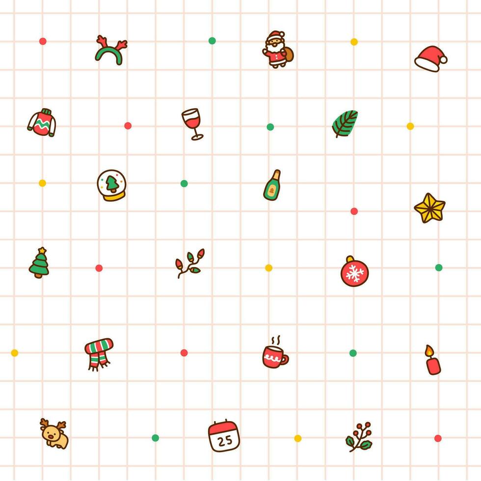 Doodle Cute Little Christmas Pattern No.7 vector