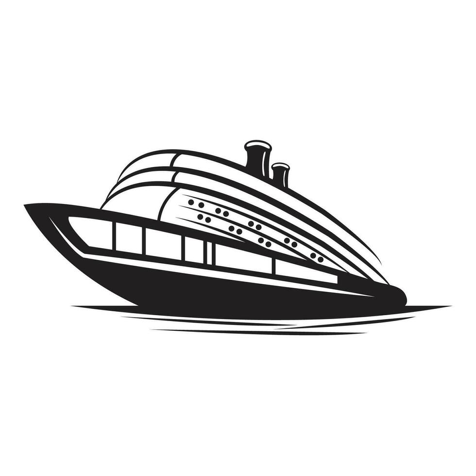 crucero Embarcacion negro y blanco prima vector ilustrador